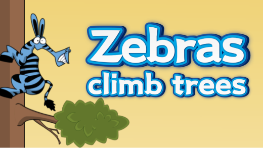 Zebras climb trees