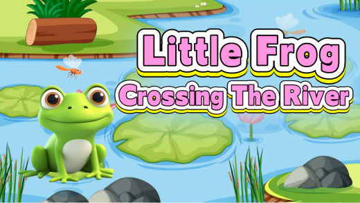 Little frog crossing the river