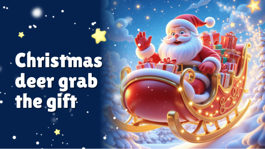 Christmas deer grab the gift